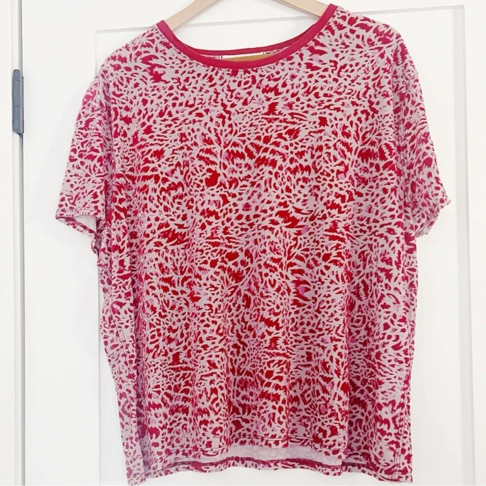 Free People Teddy Tee, Raspberry Velvet Burnout